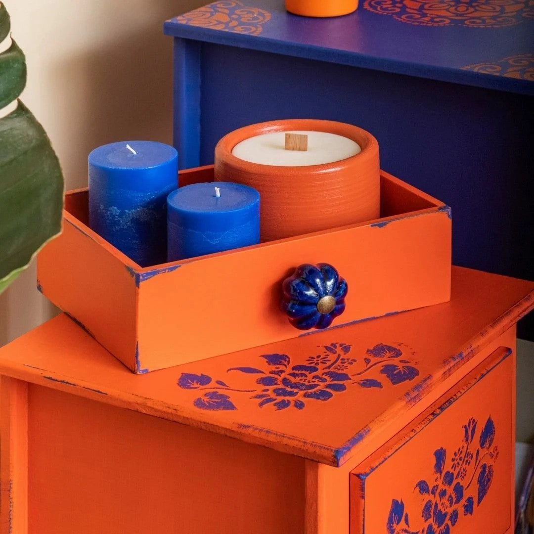 Tiroir présentoir bohème orange