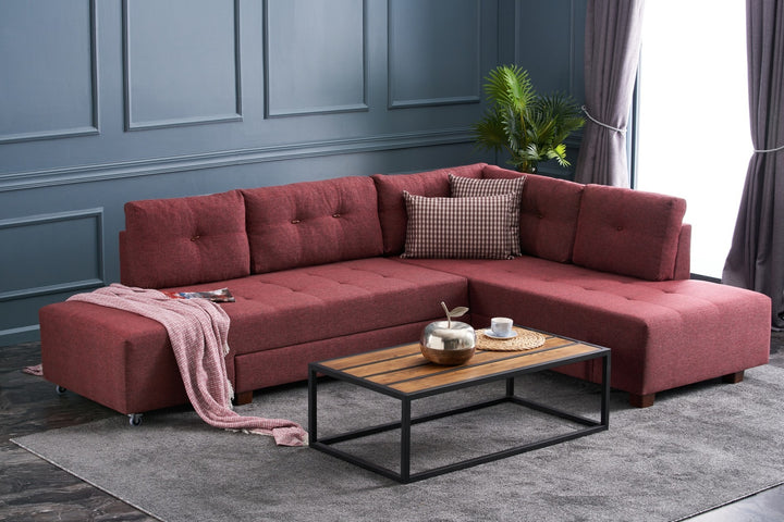 Canapé d'angle Manama Corner Sofa Bed Right - Claret Red