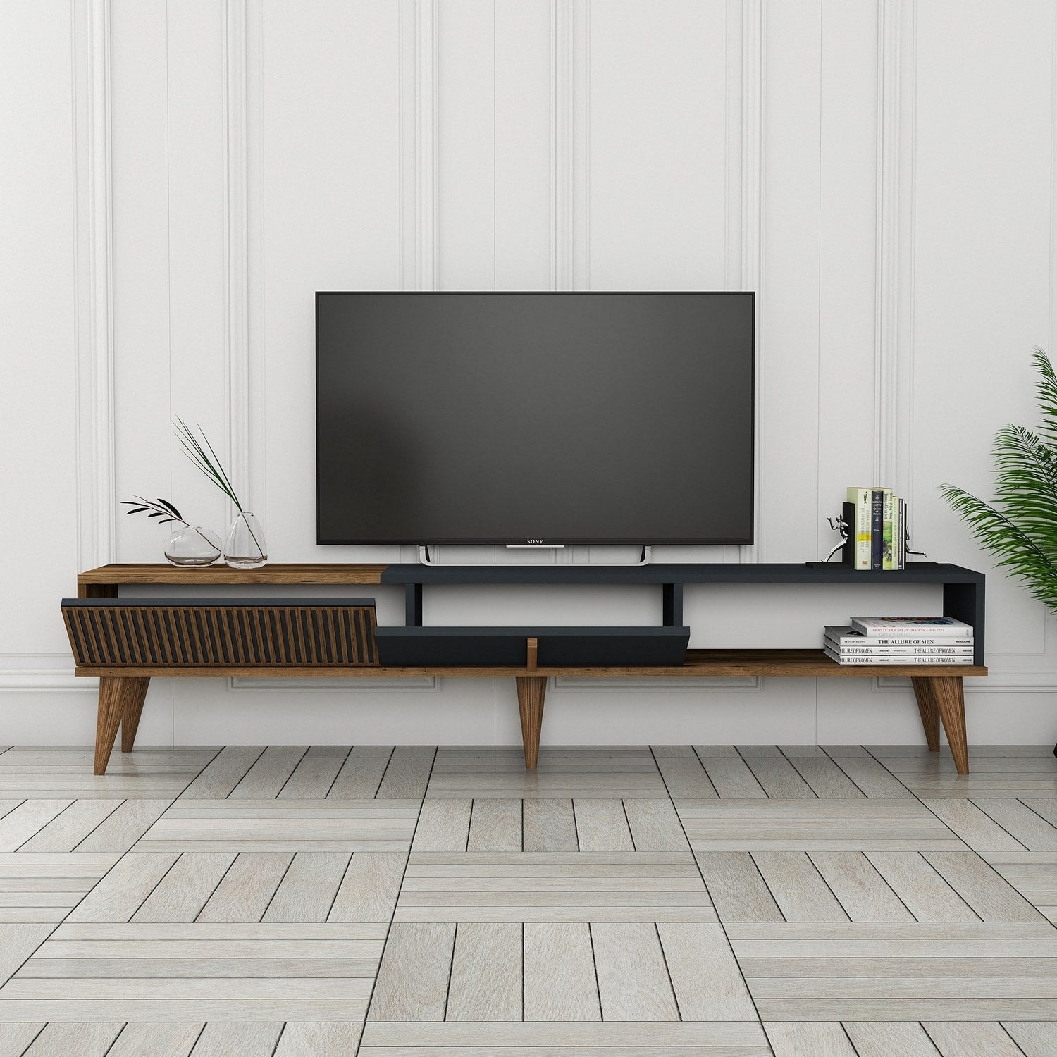 Meuble TV Milan Alt - Walnut, Anthracite