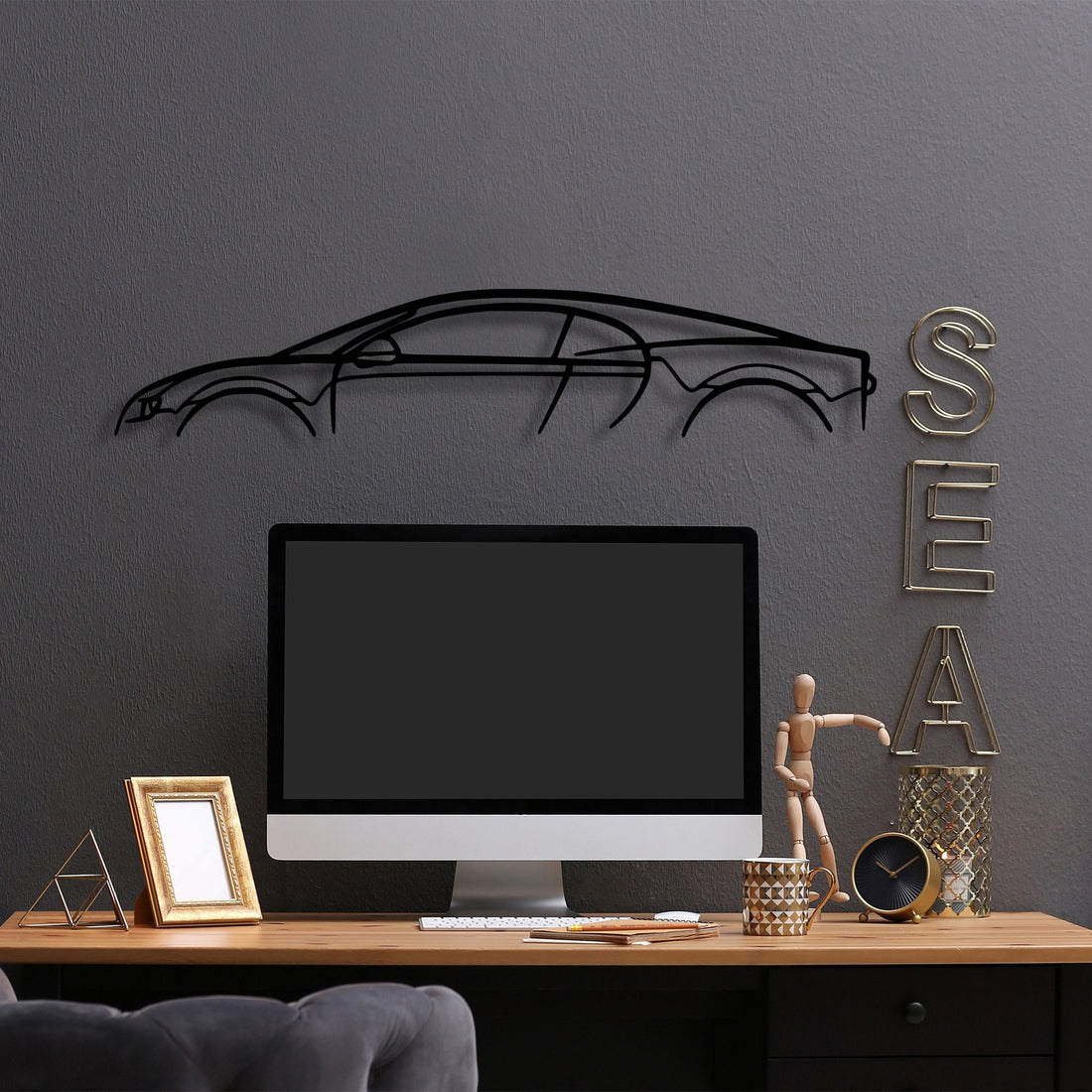 Accessoire mural en métal décoratif Bugatti Veyron Silhouette