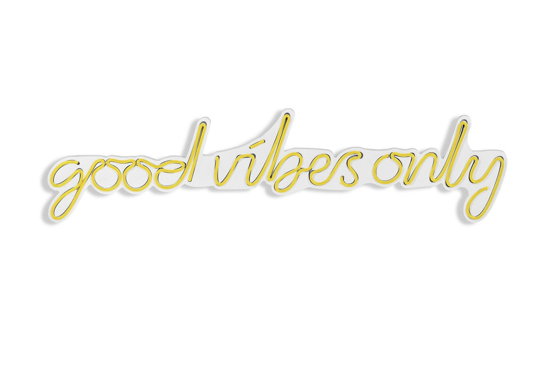 Éclairage LED en plastique décoratif Good Vibes Only - Yellow