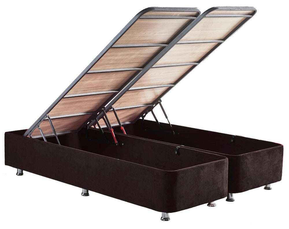 Base de lit double et tête de lit Ela Double - Black (150 x 200)