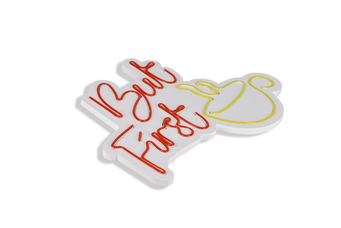 Éclairage LED en plastique décoratif But First Coffee - Red
Yellow