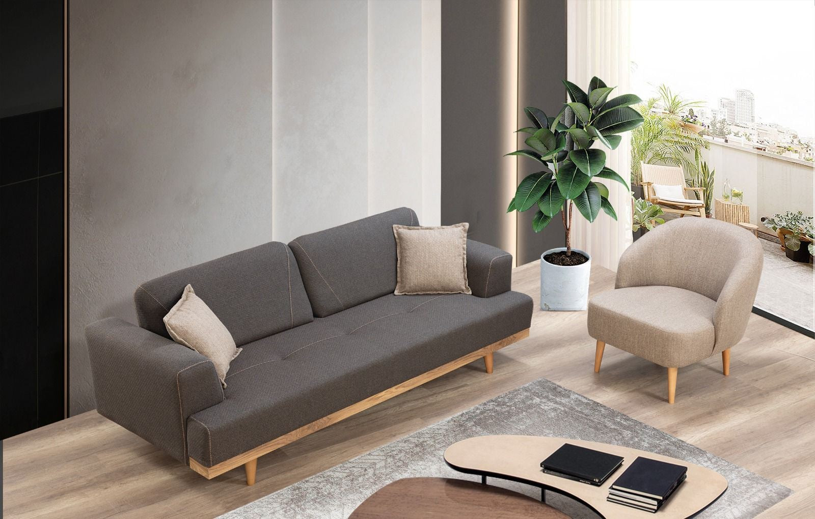 Valencia Canapé 3 Places Anthracite