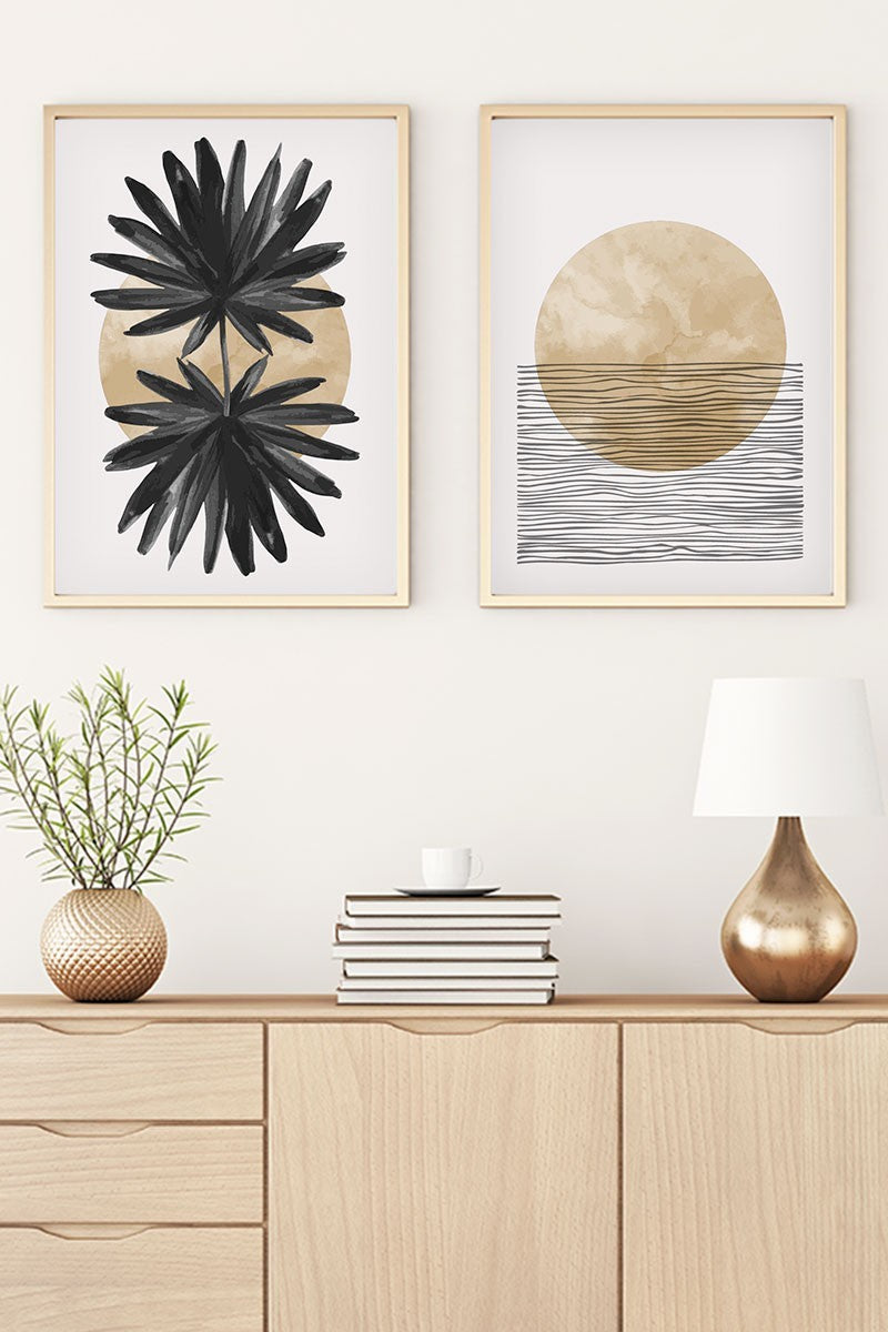 Peinture MDF encadrée décorative (2 pièces) Huhu53 - 70 x 50