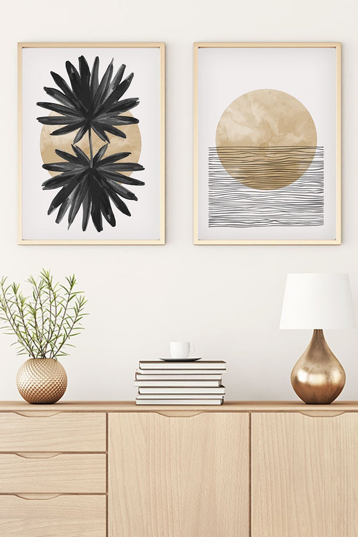 Peinture MDF encadrée décorative (2 pièces) Huhu53 - 70 x 50