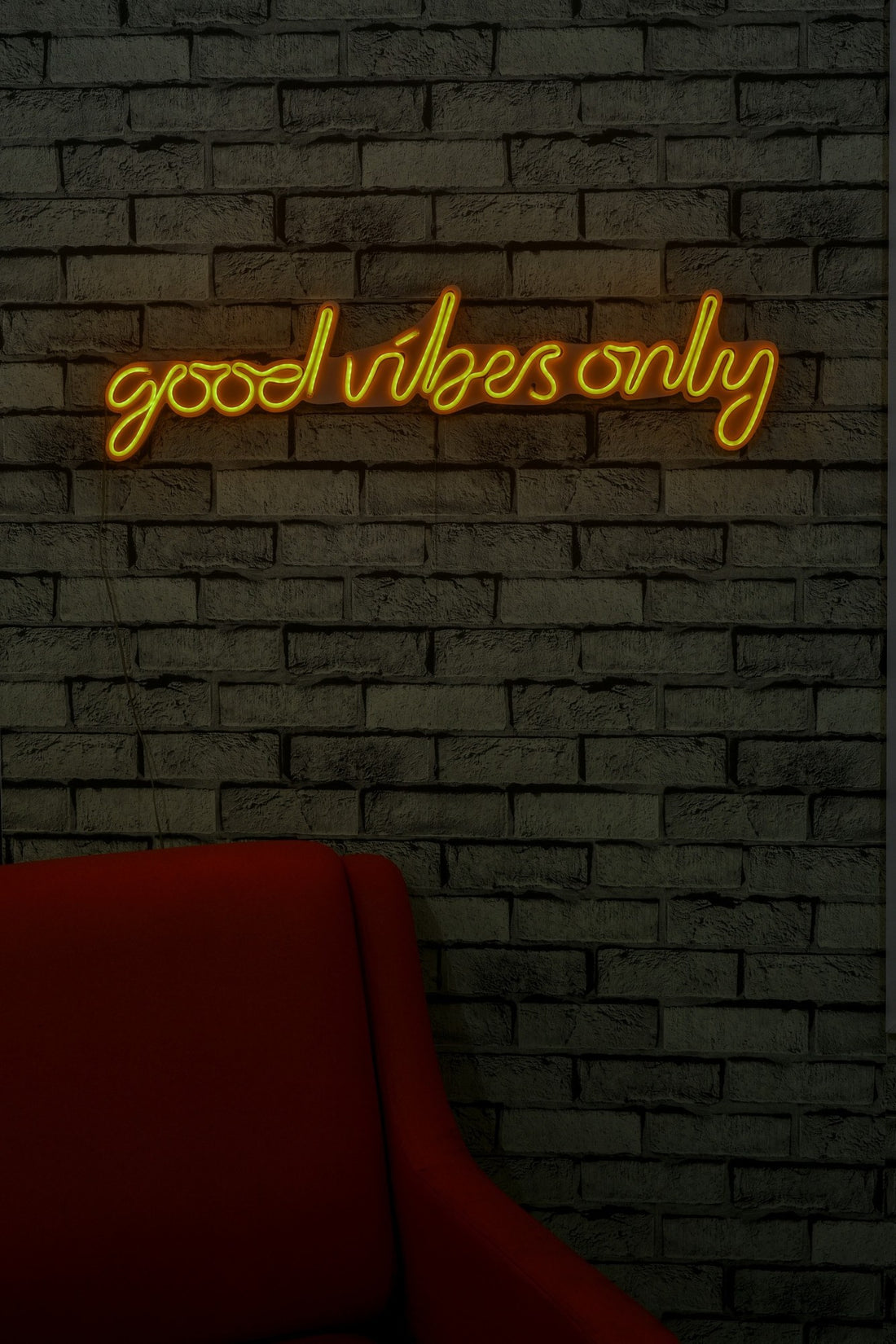Éclairage LED en plastique décoratif Good Vibes Only - Yellow