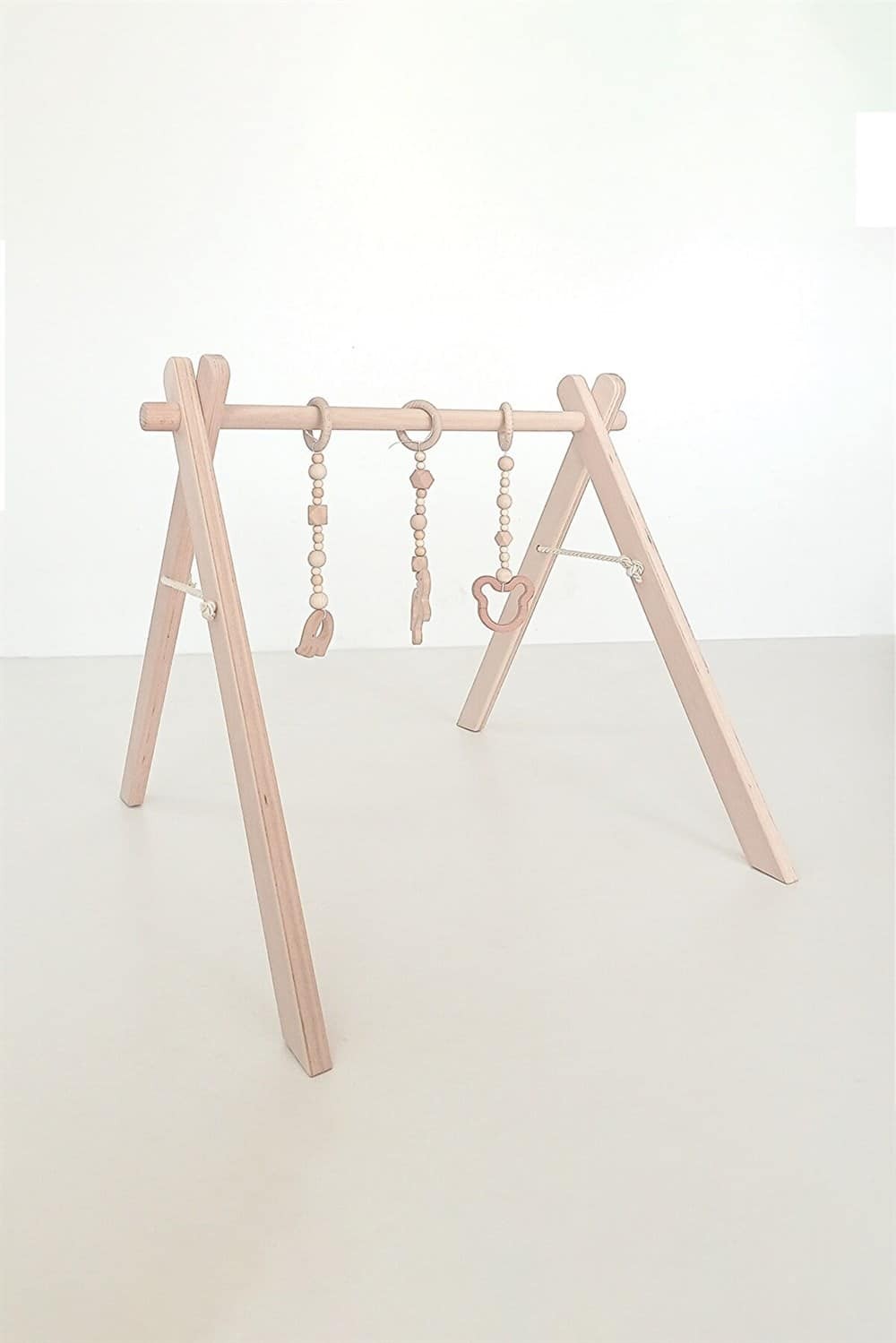 Portique d'Éveil en Bois pour Bébé - Avec 3 jouet en bois