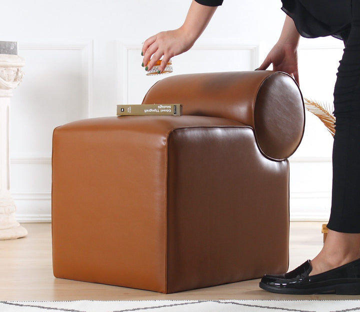 Pouf Rohin Deri Puf - Brown