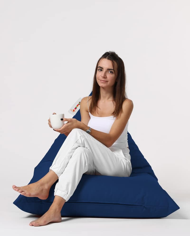 Pouf / coussin de sol triangle Gilka 90x145cm Tissu Piramit