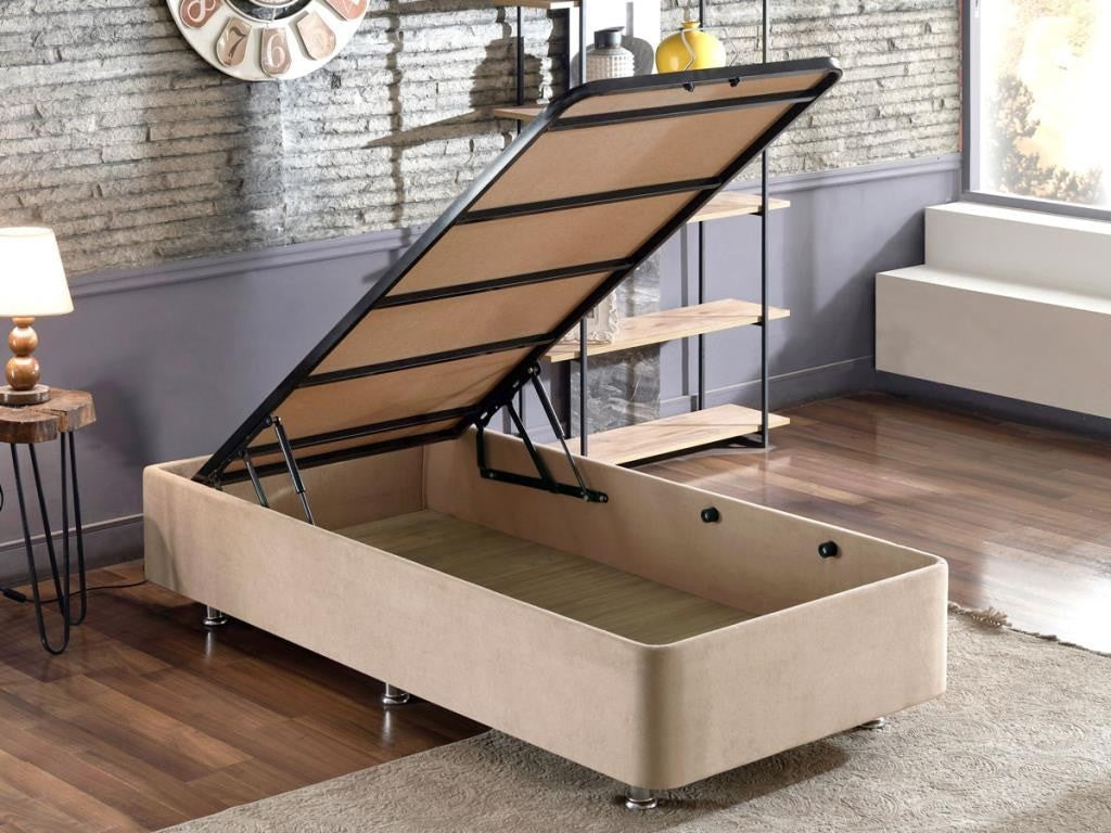 Base de lit unique et tête de lit Polo - Light Brown (100 x 200)