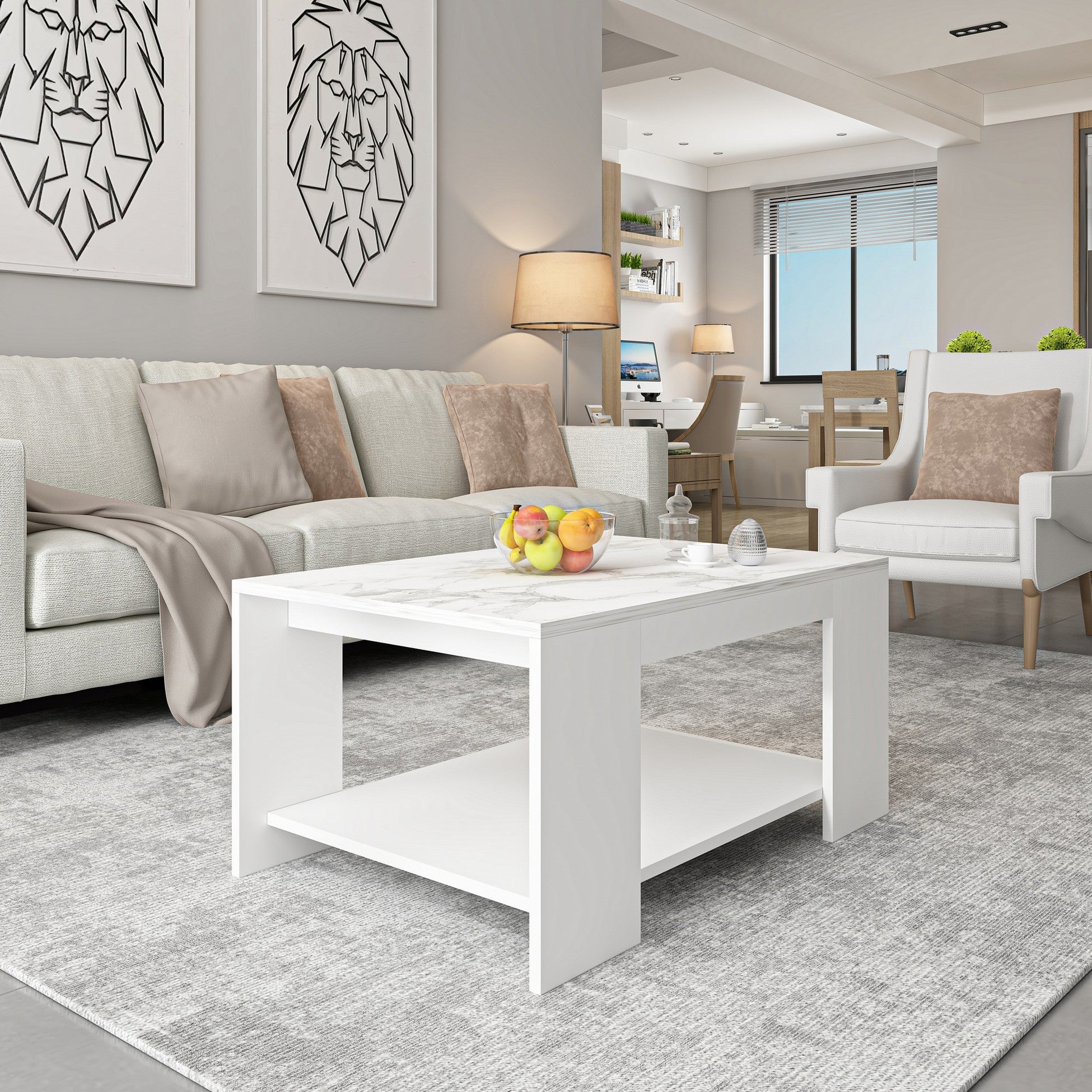 Table basse Lina - White marble