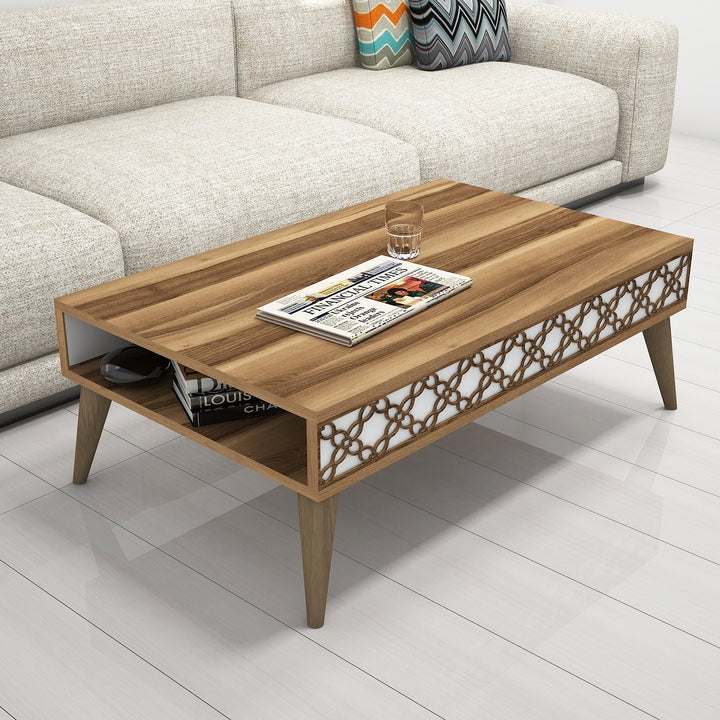 Table basse City - Walnut, White