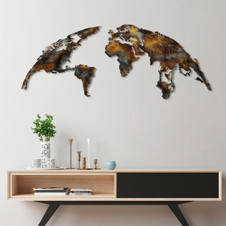 Accessoire mural en métal décoratif World Map Medium - 3