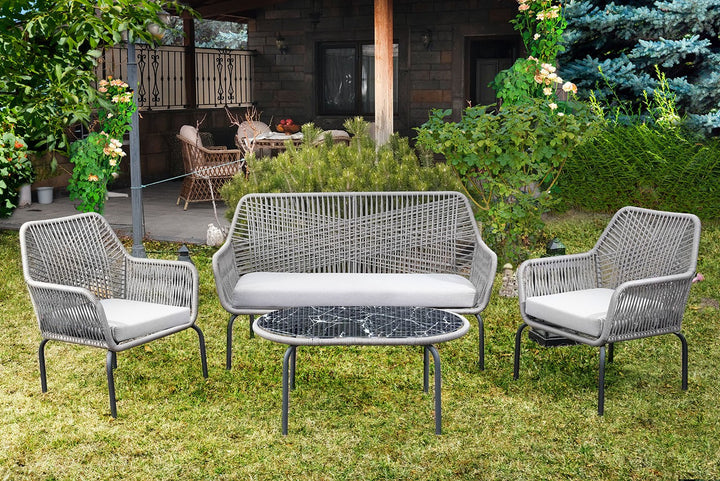 Ensemble de salons de jardin Beta - Grey (1+1+2+S)
