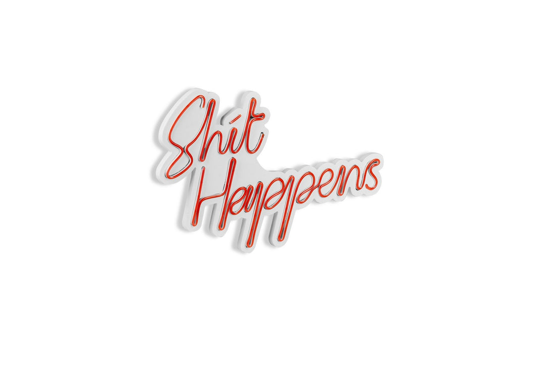 Éclairage LED en plastique décoratif Shit Happens - Red