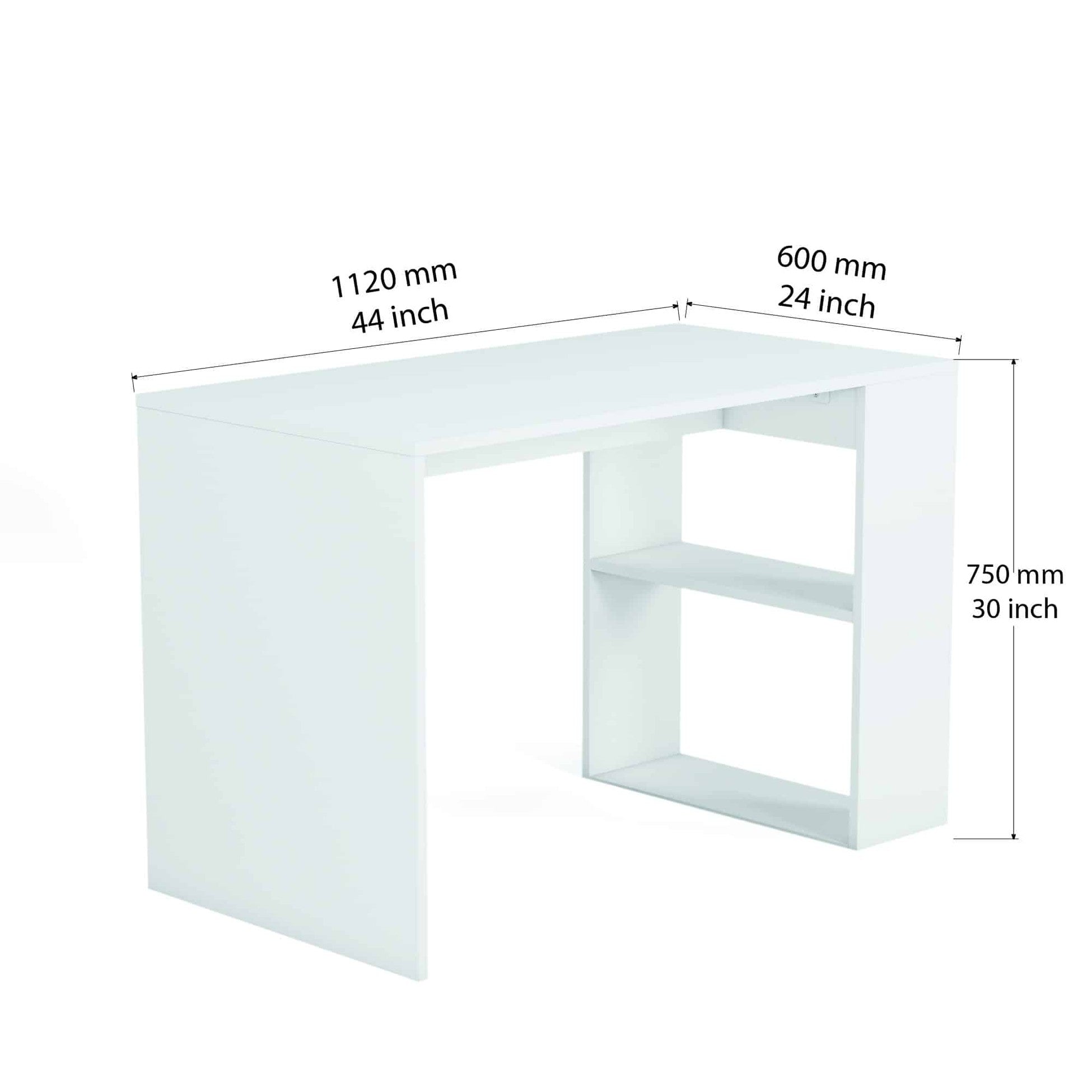 Bureau Deserto avec étagère intégrée 75 x 112 x 60 cm blanc