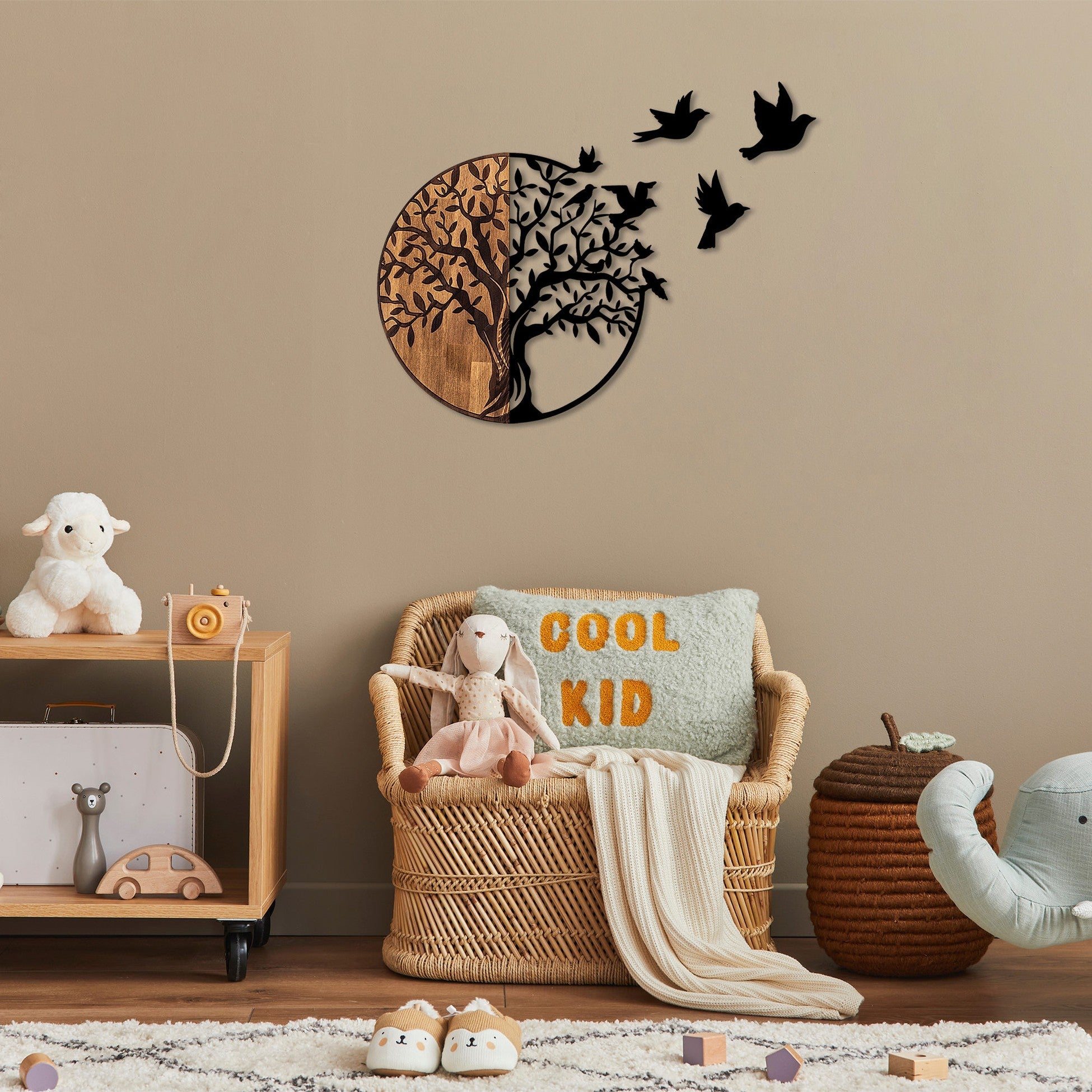 Accessoire mural en bois décoratif Tree And Birds - 322