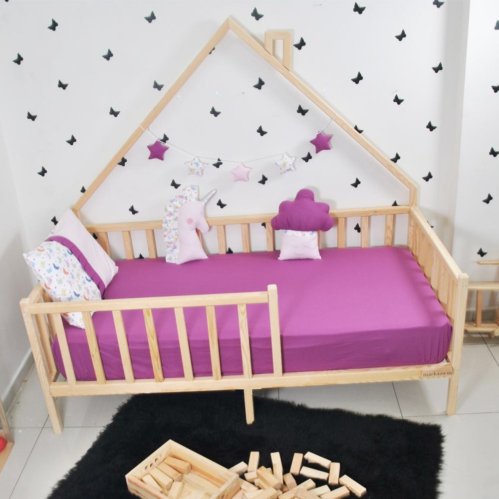 Lit cabane enfant Defne ,bois 90x190cm