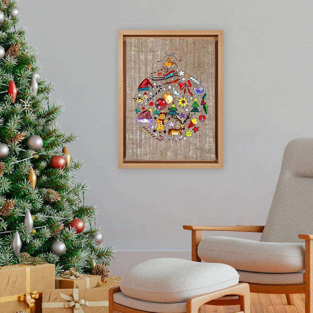 Peinture de toile décorative encadrée NLJ200872_4666