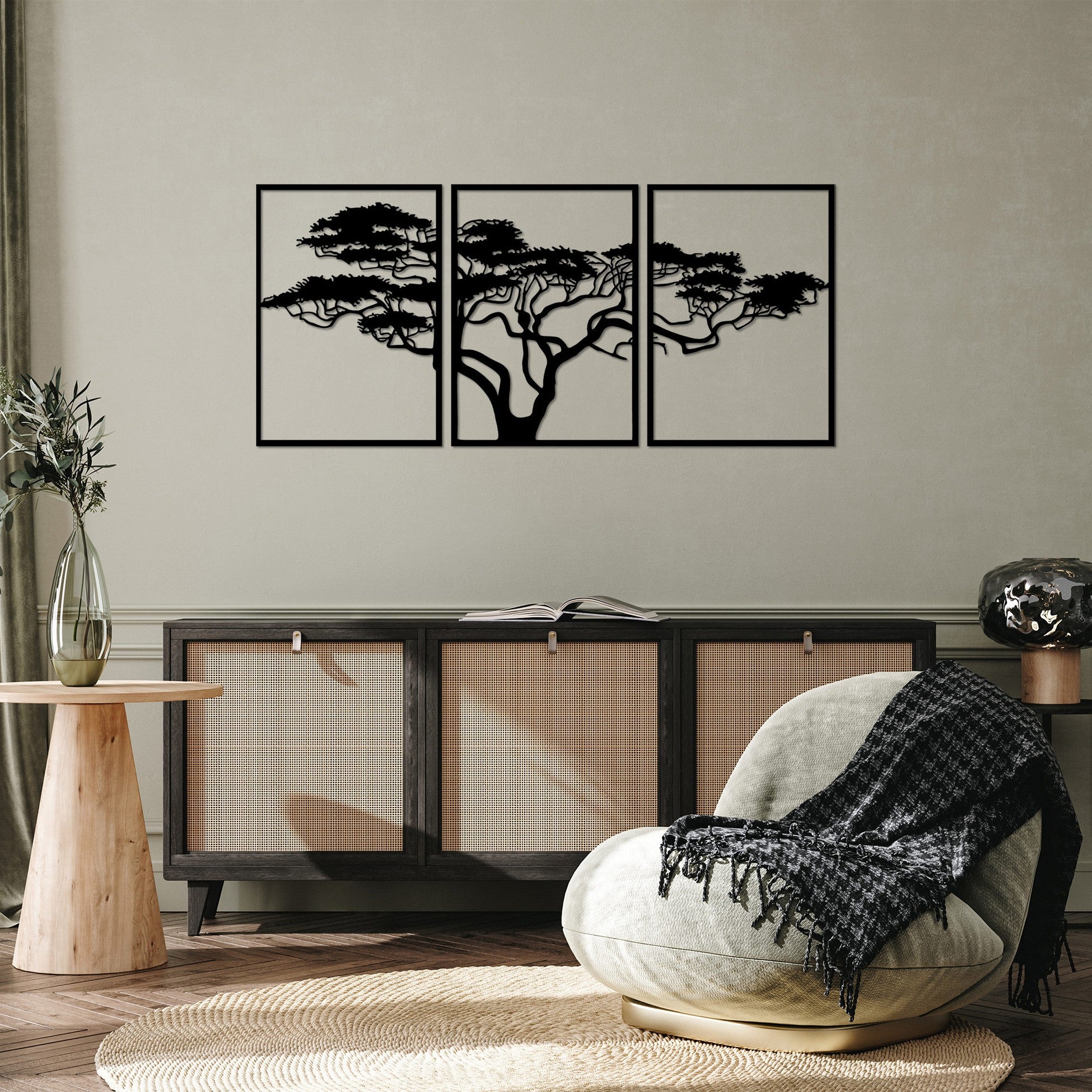 Accessoire mural en métal décoratif Acacia Tree