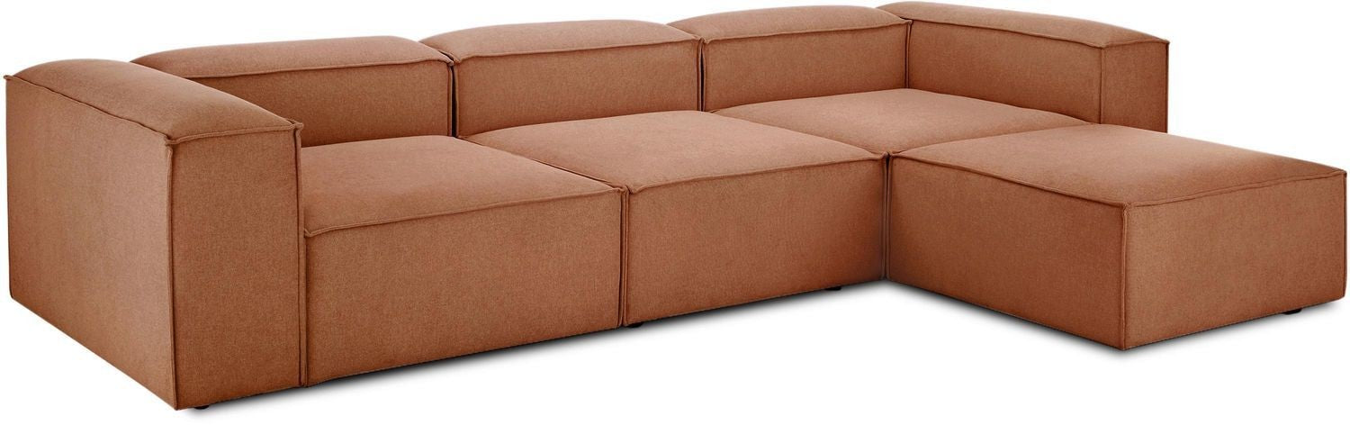 Canapé modulable 4 places en Lin avec pouf Frid