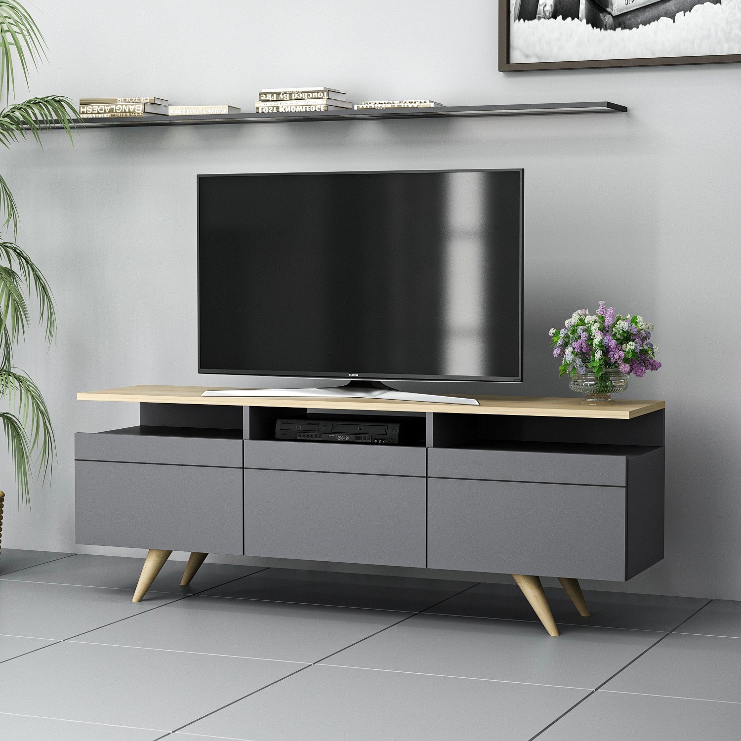 Meuble TV Berlin 150 - Anthracite