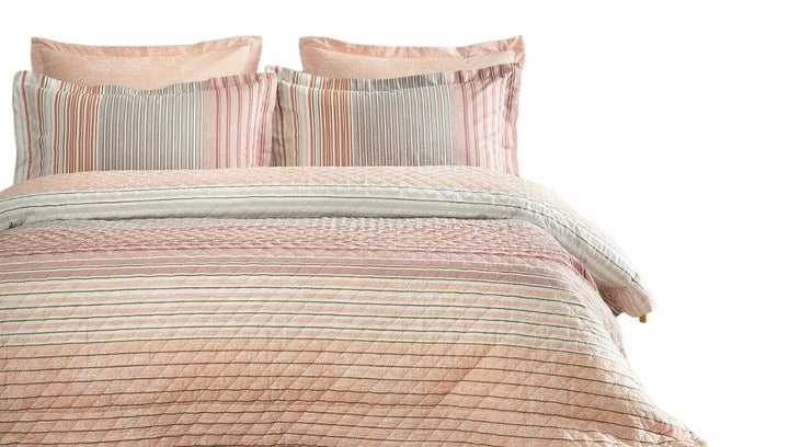 Pernelle Ensemble de Literie Matelassé Complet (Couleur Brique)