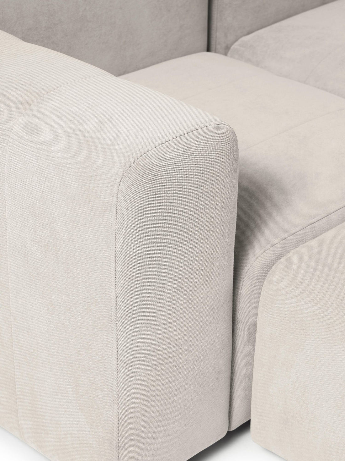 Canapé modulable 4 places en tissu avec pouf Pietro