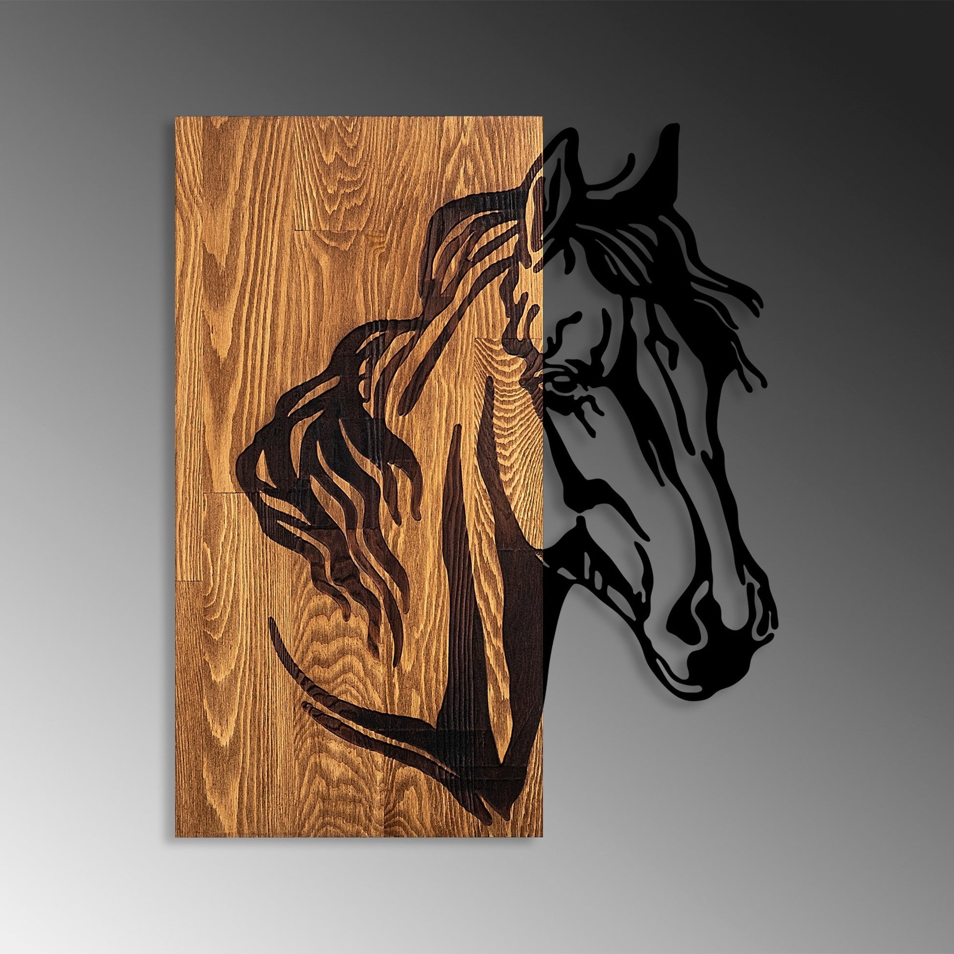 Accessoire mural en bois décoratif Horse 1