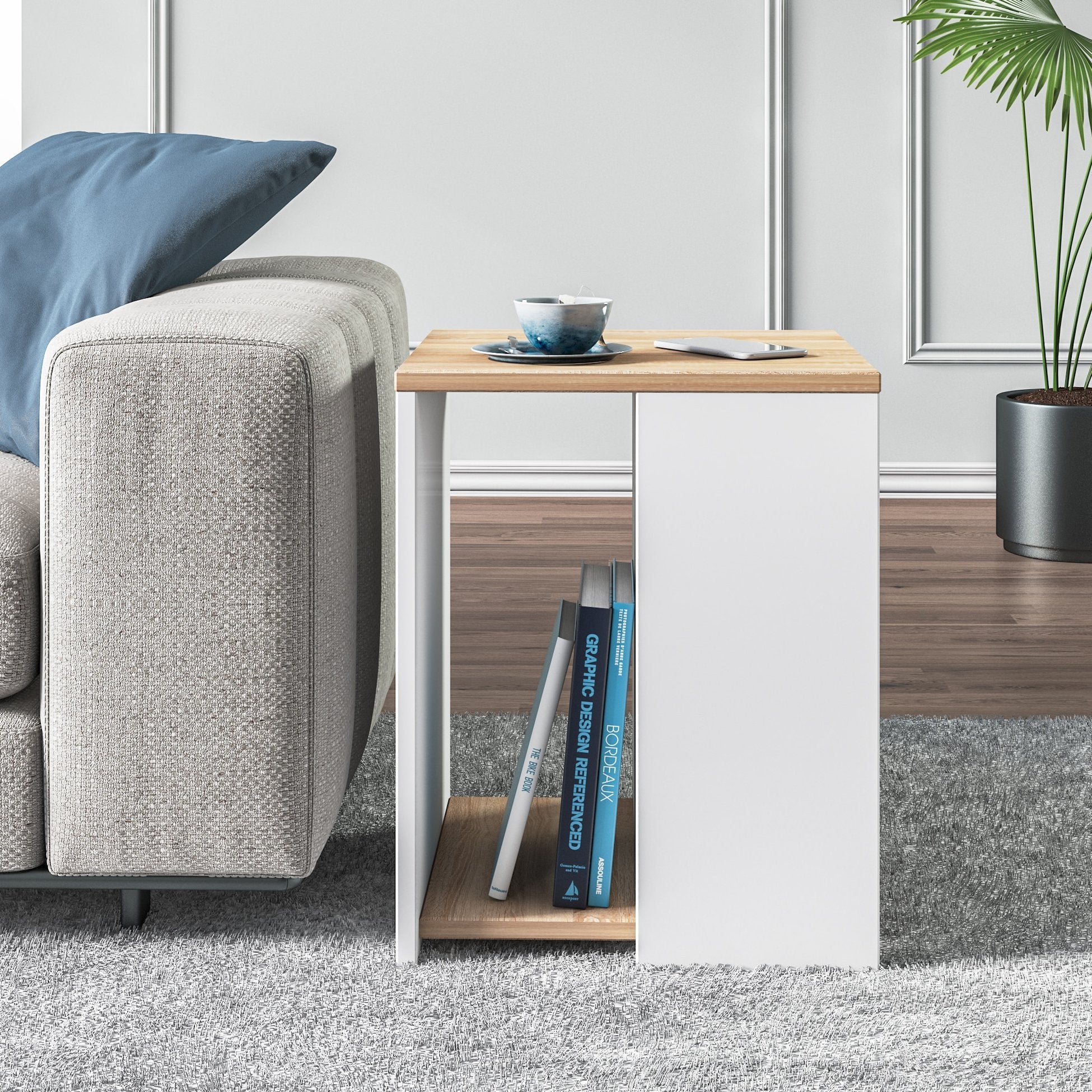 Table d’appoint Rome blanc wallnut