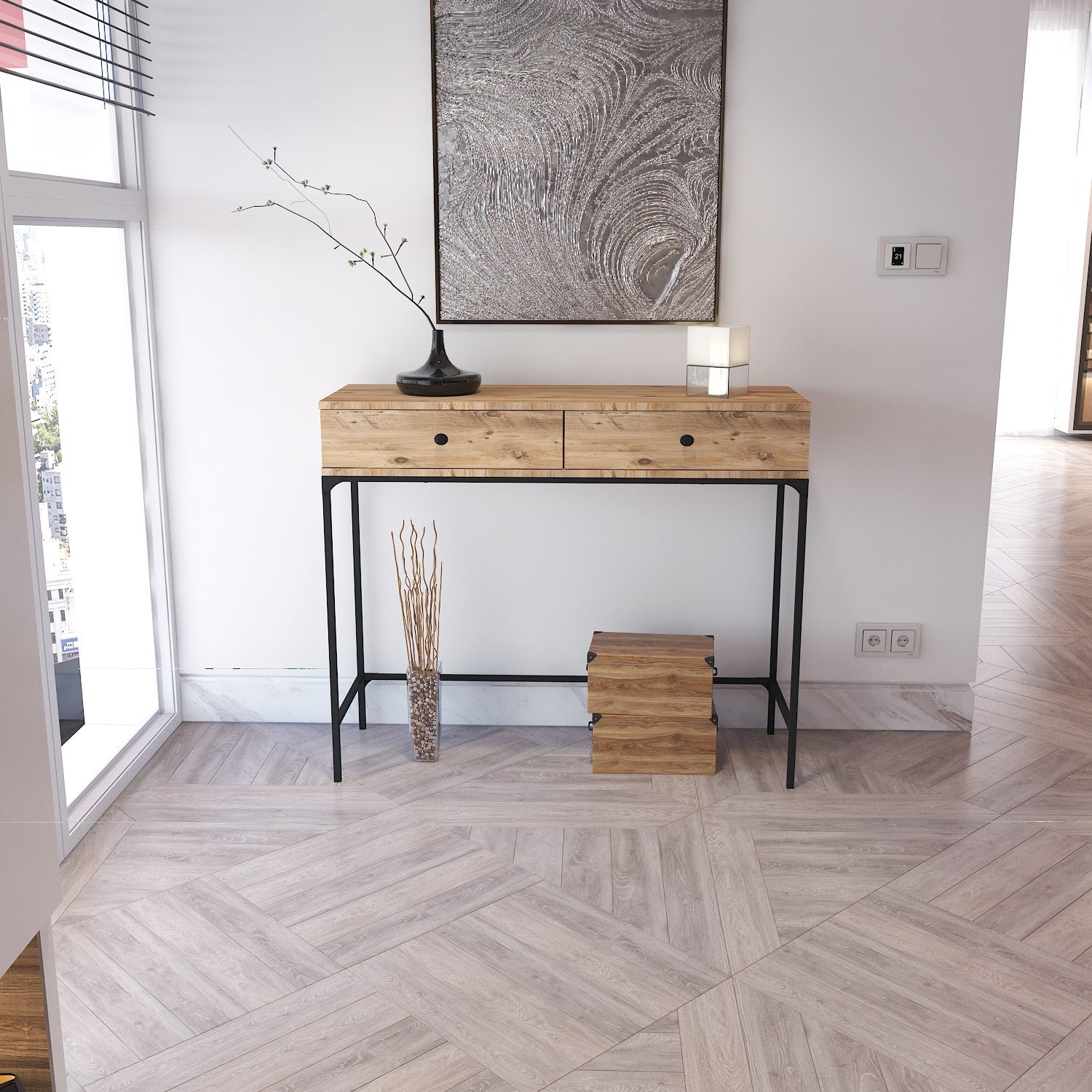 Buffet Akca - Black,Oak