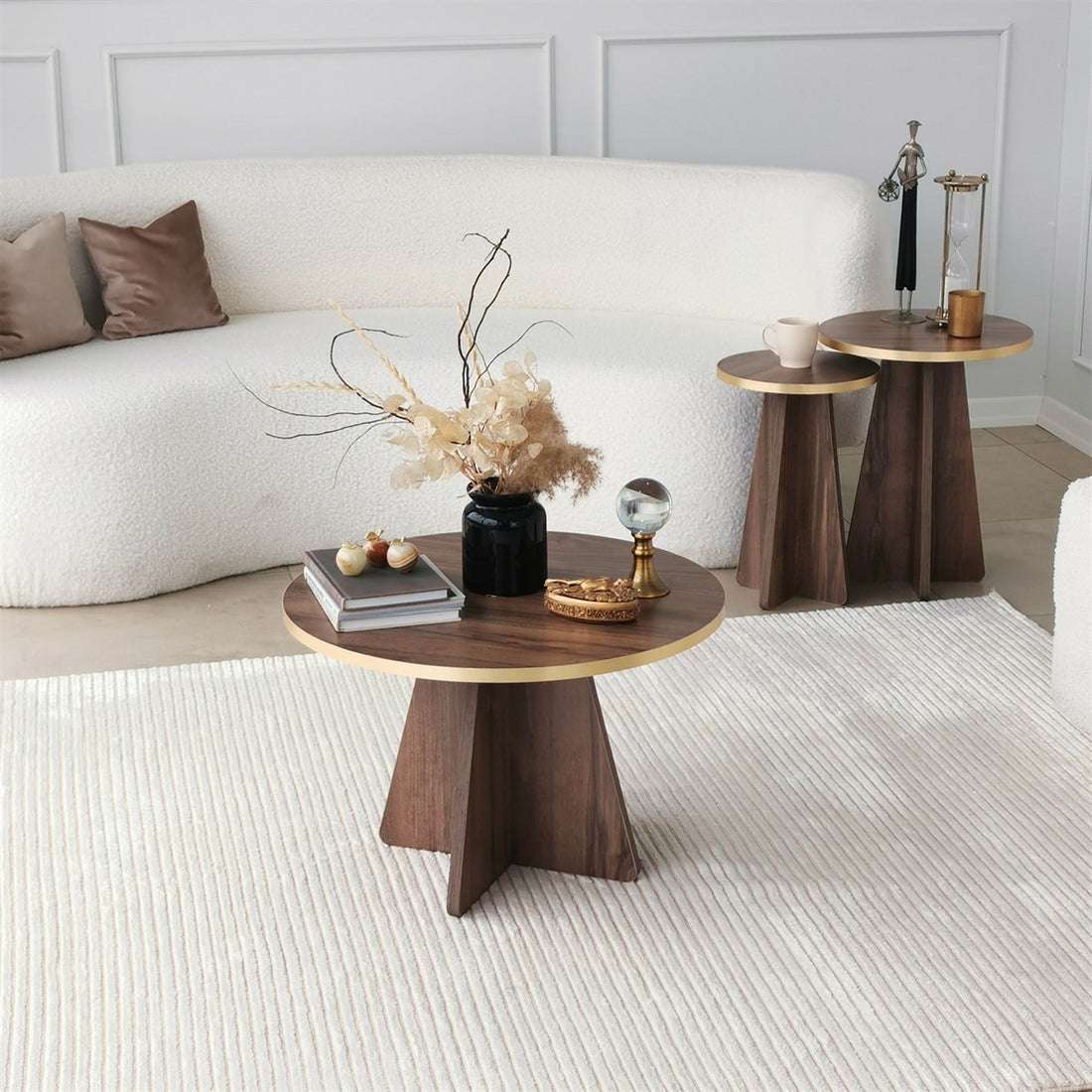 Table basse Mushroom - Gold, Walnut v2