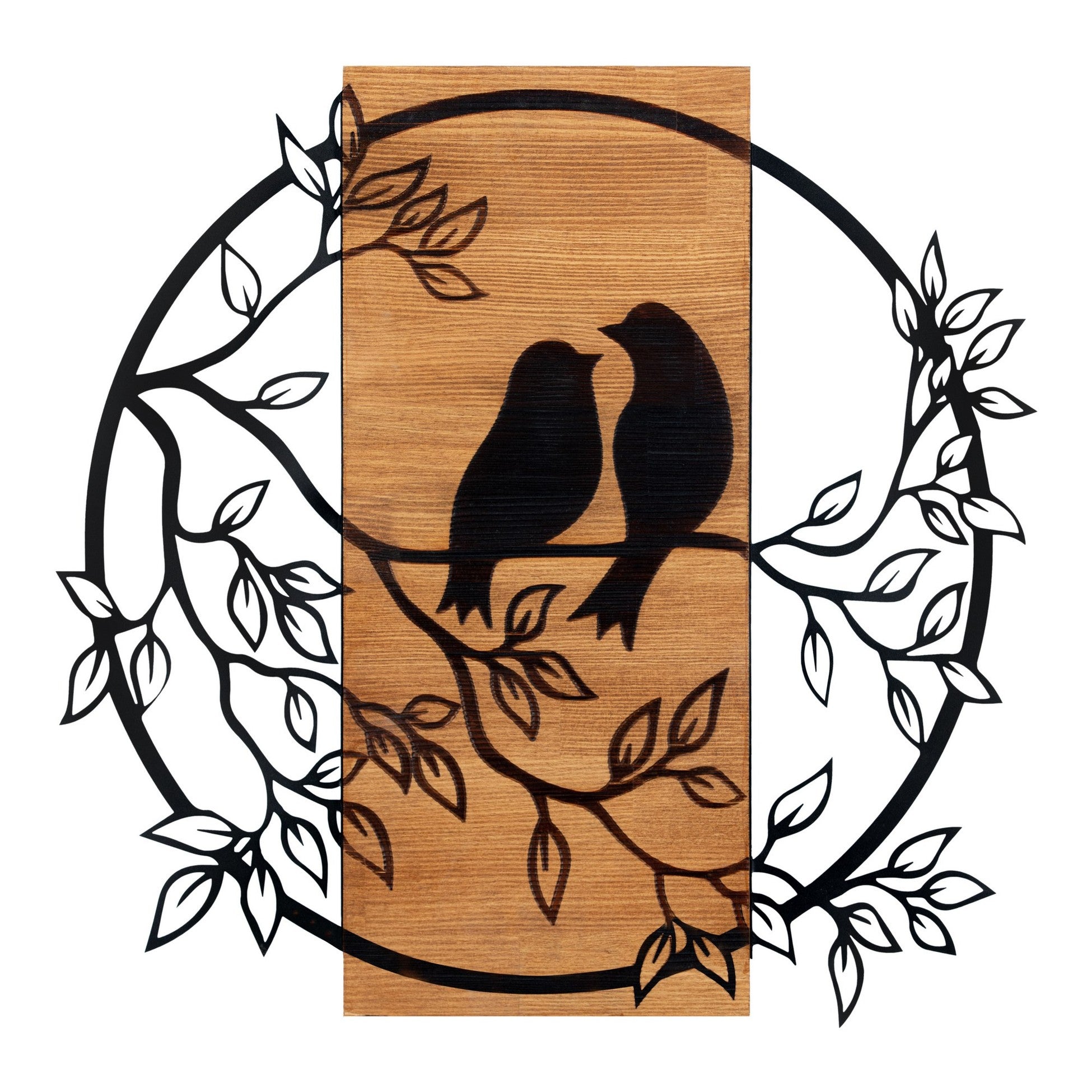 Accessoire mural en bois décoratif Birds In Love 1