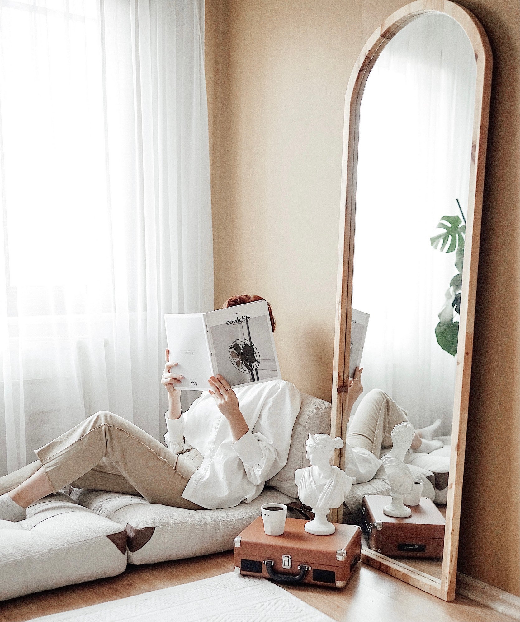 Canapé-lit à 1 place Fold Teddy - Cream