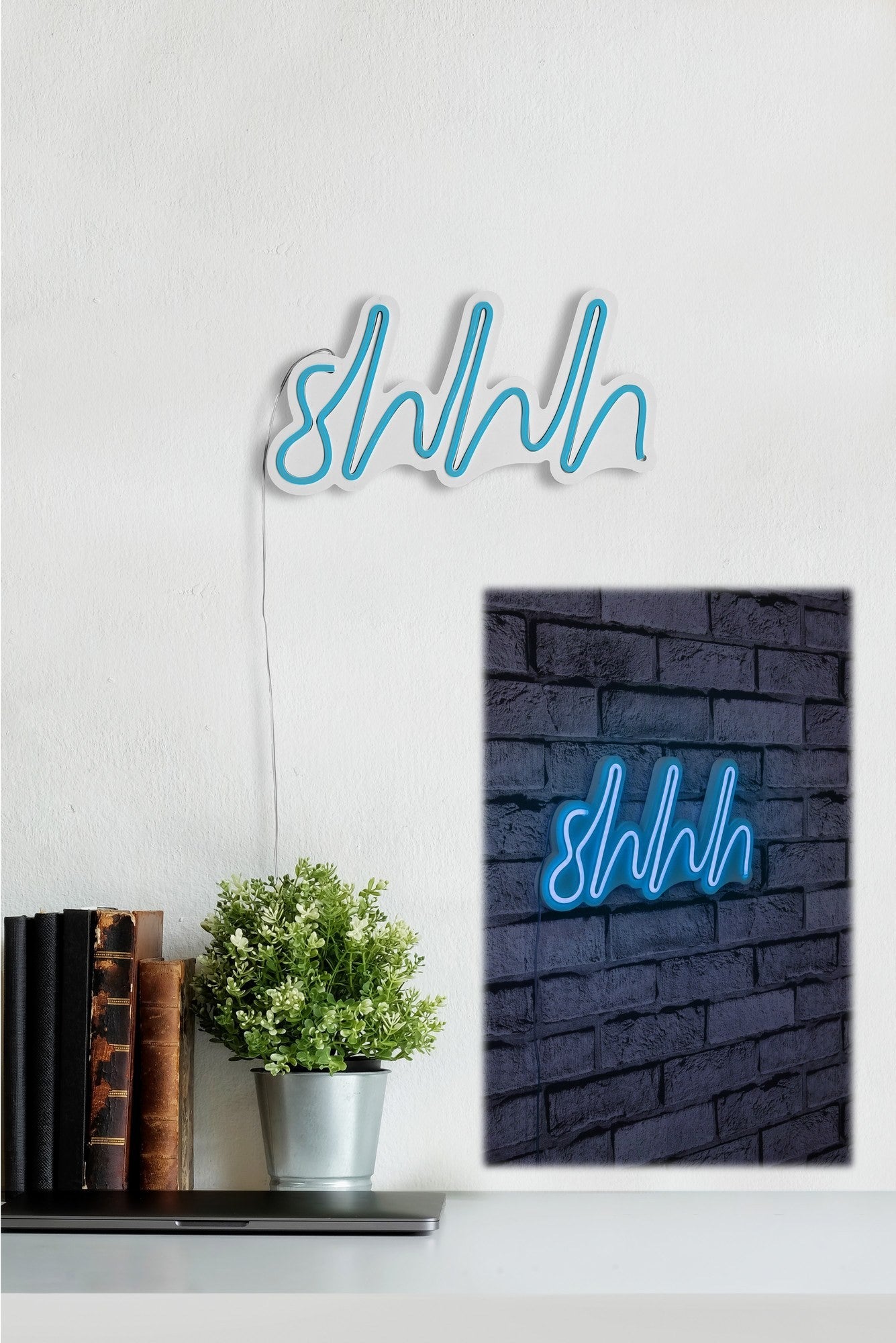 Éclairage LED en plastique décoratif Shhh - Blue