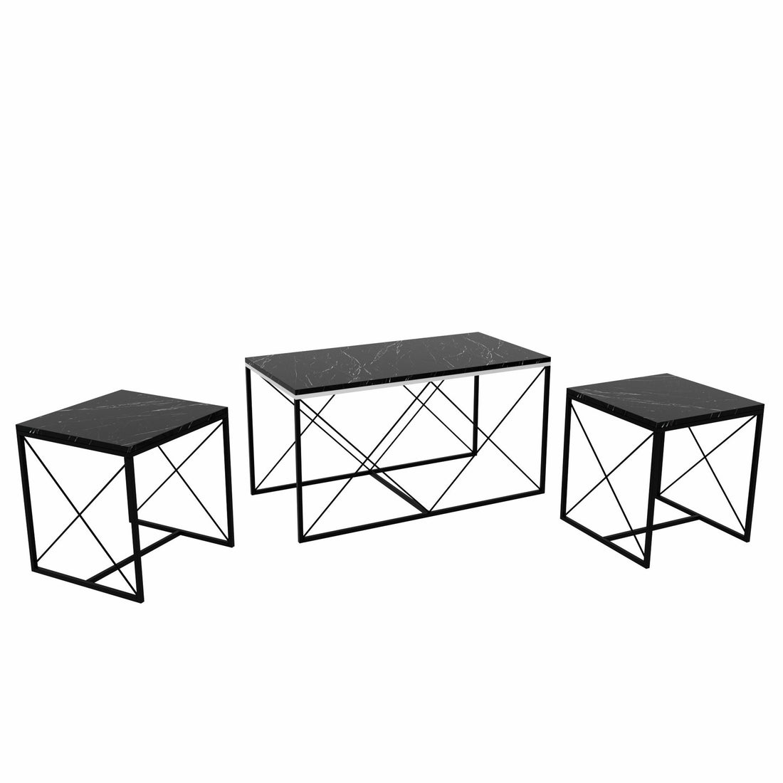 Ensemble de table basse Defne - Black Marble