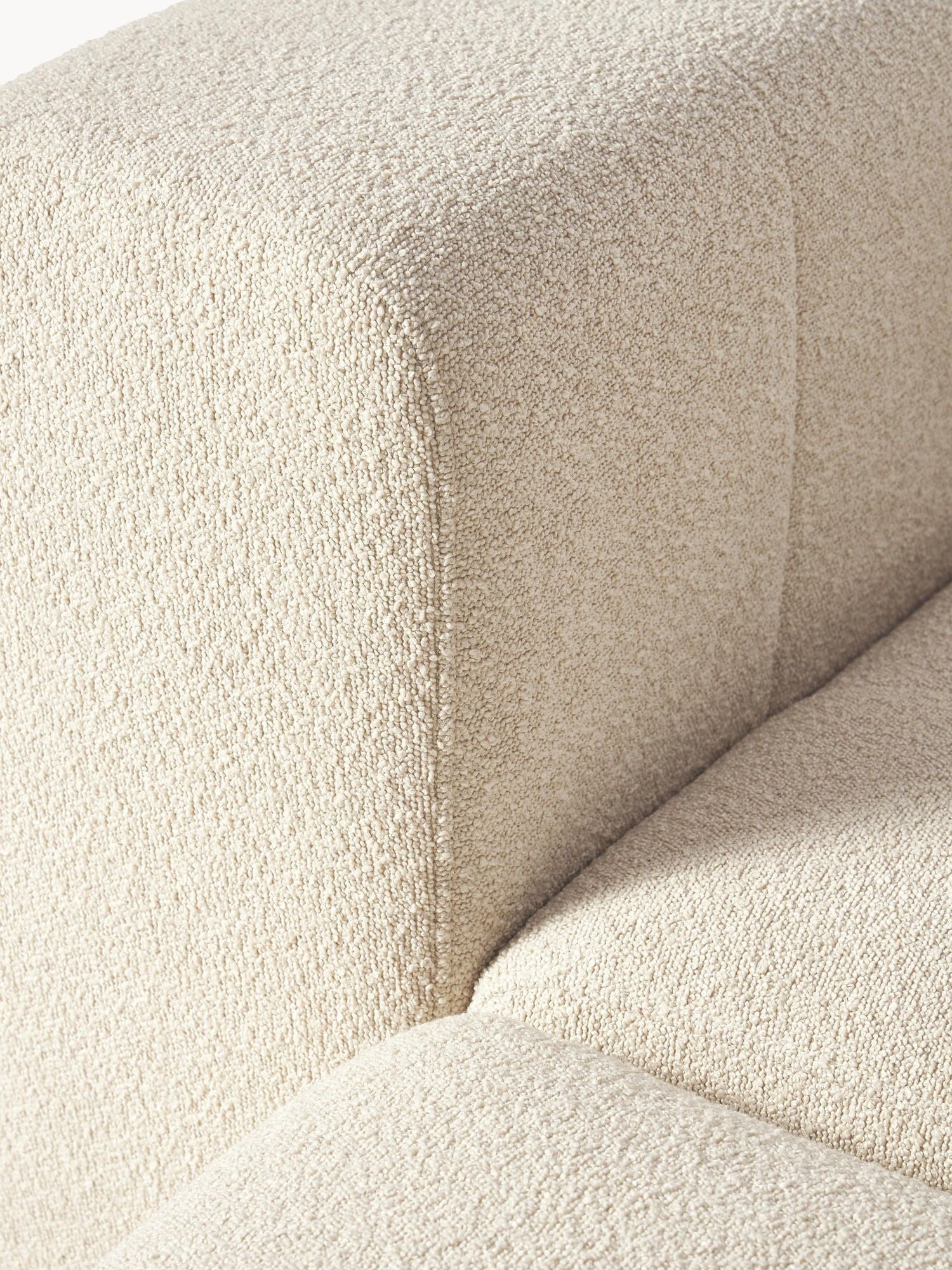 Canapé modulable 4 places en tissu bouclé avec pouf Pietro