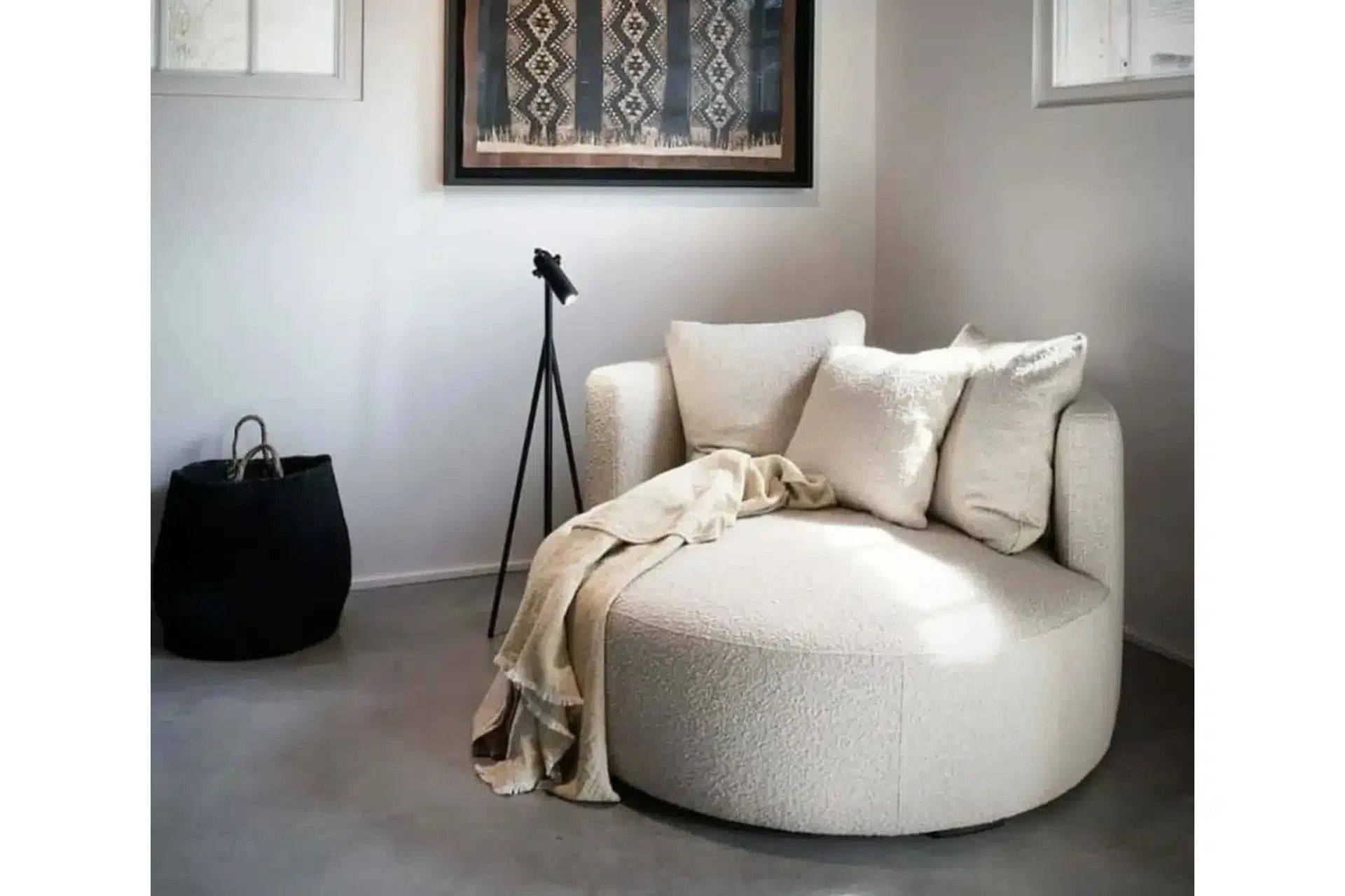 Natura Fauteuil Bergère en Teddy blanc