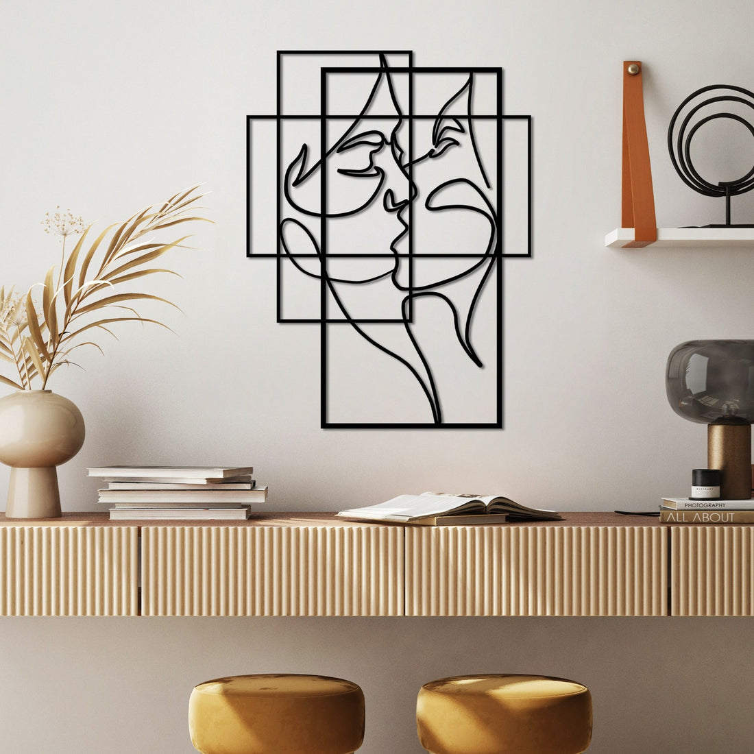 Accessoire mural en métal décoratif Love - L