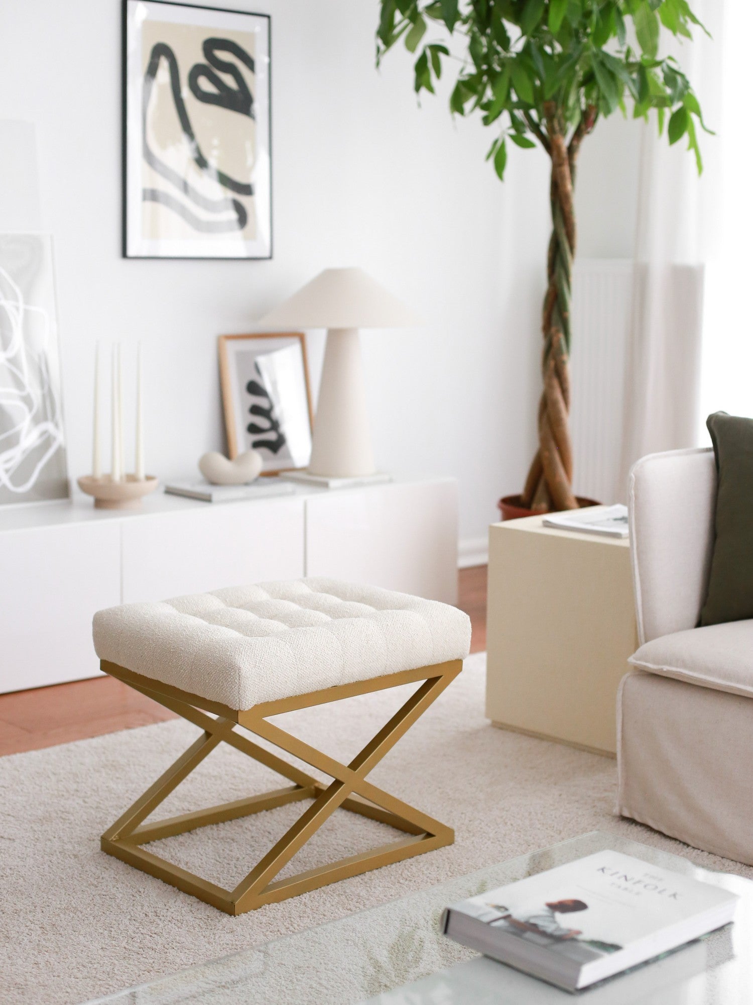 Pouf Altin Capraz - Cream