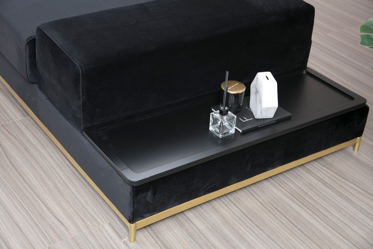 Canapé à 4 places Line With Side Table - Black