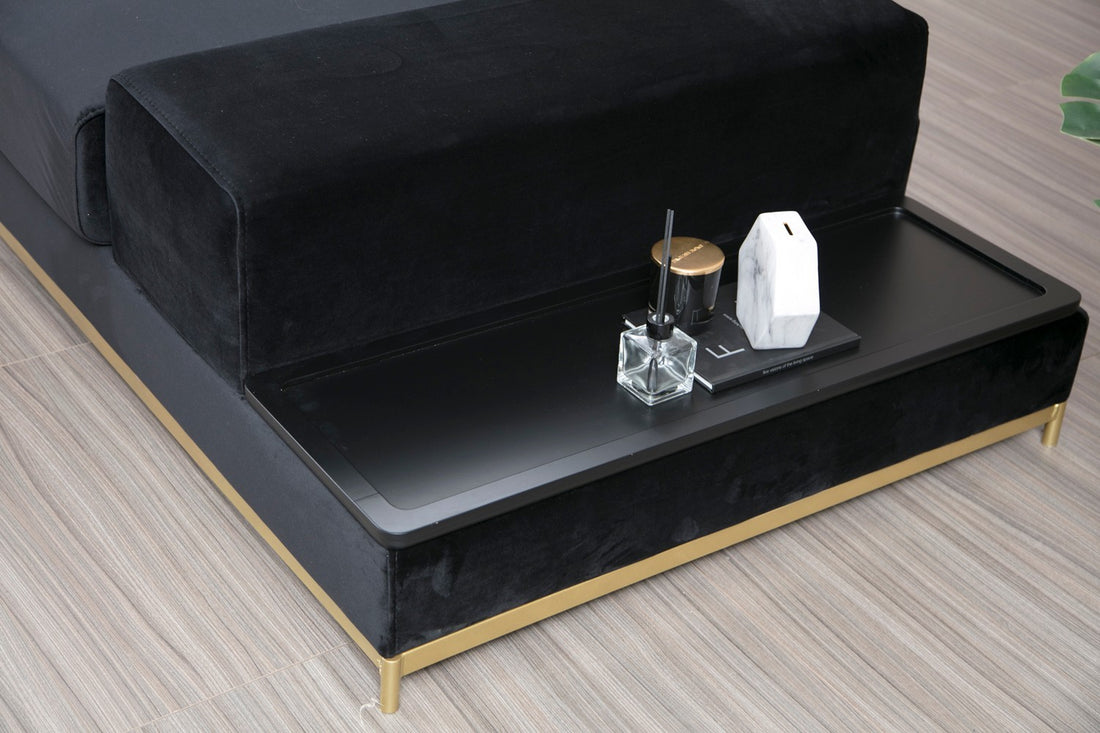 Canapé à 4 places Line With Side Table - Black