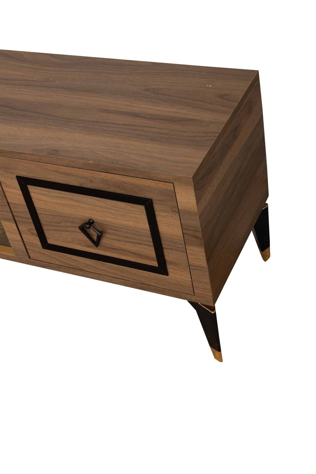 Milano Meuble TV Avec Cheminée Noyer Noir