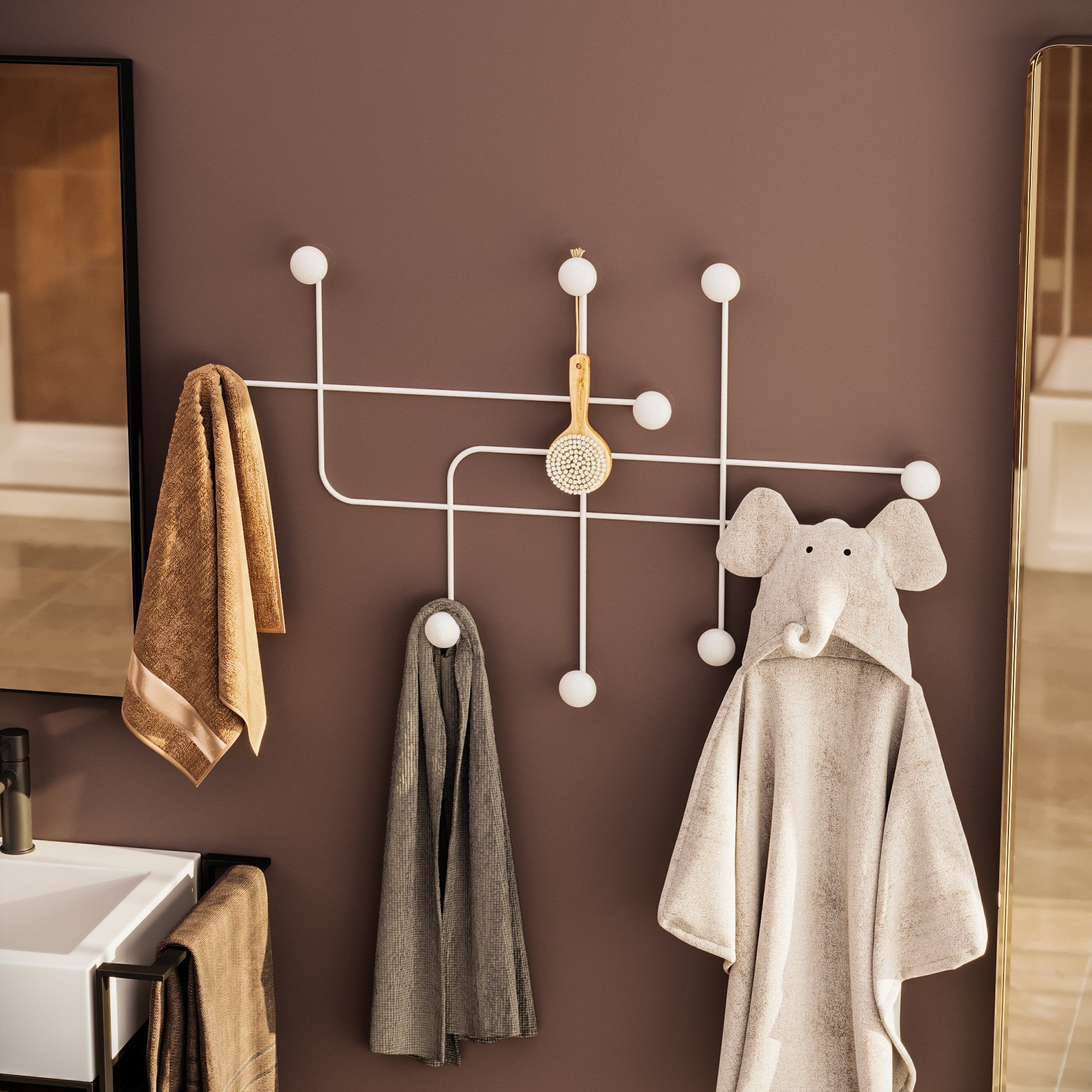 Crochet mural en métal Samara-B