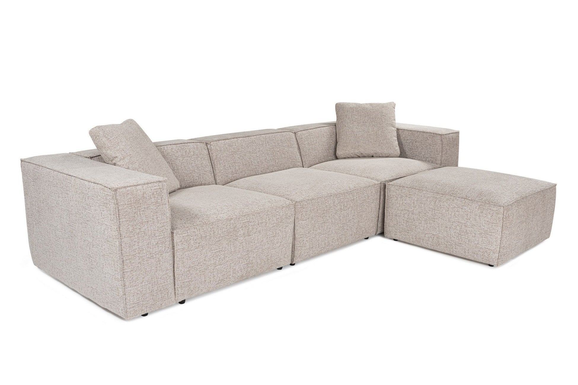 Canapé d'angle à droite avec 2 coussins Siges Lin Moka