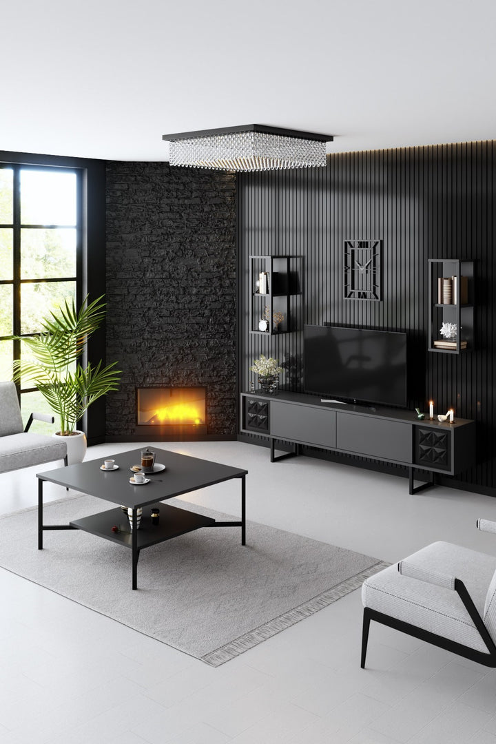 Ensemble de meubles de salon Black Line Set - Anthracite, Black