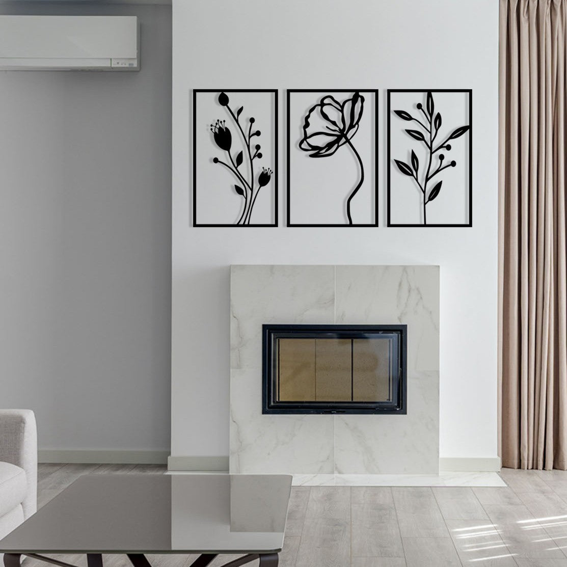 Accessoire mural en métal décoratif Flowers