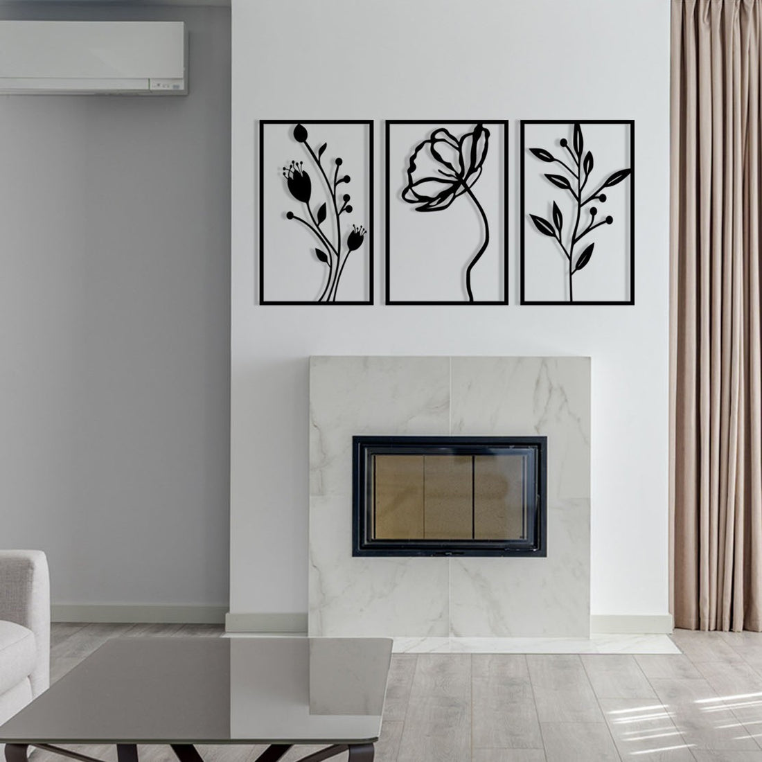 Accessoire mural en métal décoratif Flowers