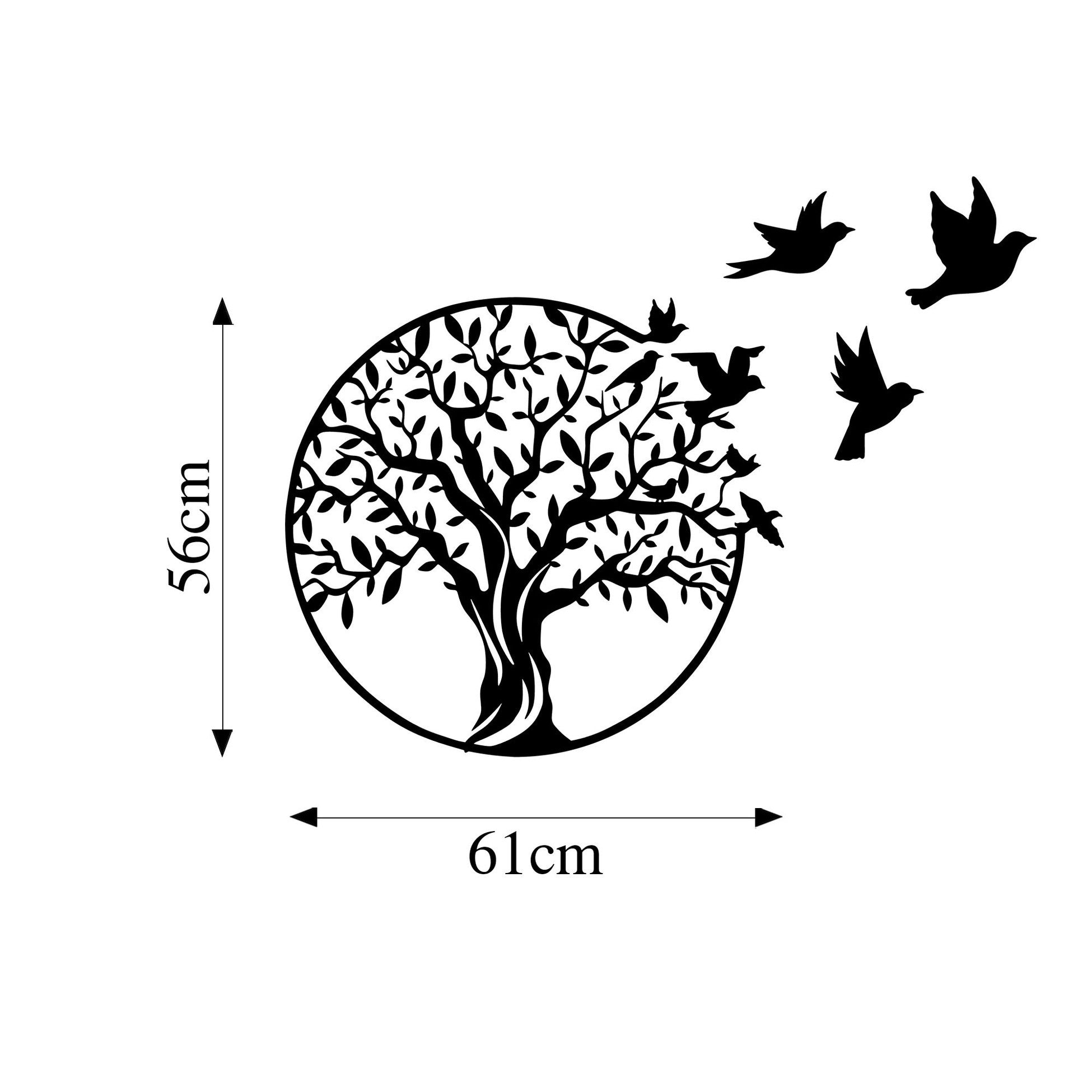 Accessoire mural en métal décoratif Tree And Birds